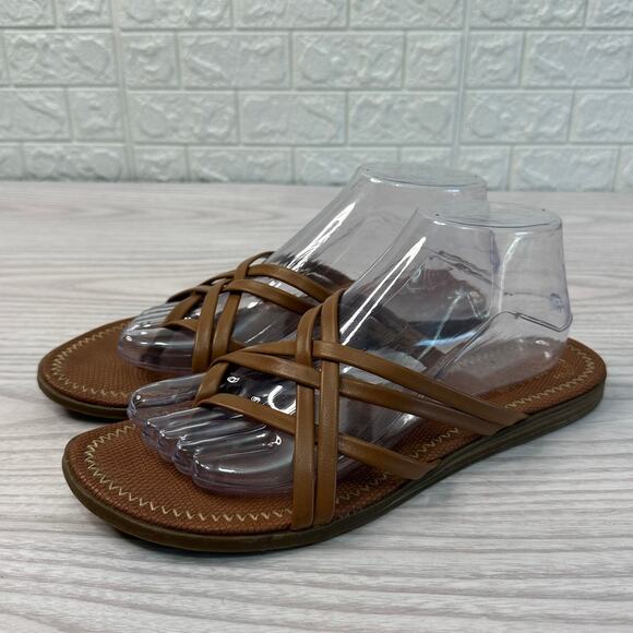 Circus by Sam Edelman Thong Sandals WMNS 9.5M Brown Strappy Slip On Flat Low Top - Picture 4 of 8